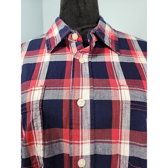 NWT Wrangler Slim Fit Flex Mens Long Sleeve Plaid Shirt Large Button Down Untuck - Picture 3 of 11